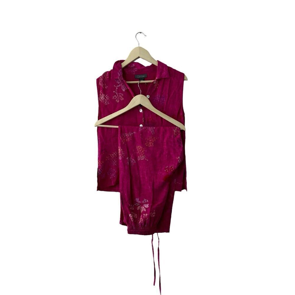 Endless Options Small SET Batik Tank Top & Pants Ethnic Pink Womens READ